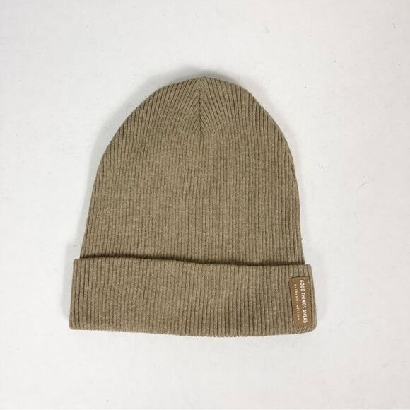 Zara Good Things Ahead Ribbed Beanie Hat One Size Unisex Brown - Picture 1 of 4